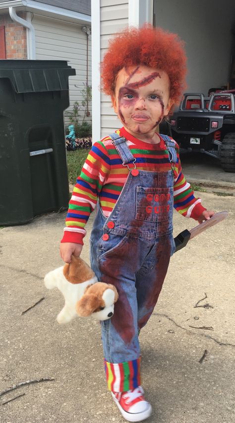 Chucky 2017 #jayden Halloween Makeup For Kids, Kids Makeup, Halloween Makeup, Halloween Costumes, Make Up, Halloween, Makeup, Halloween Make Up