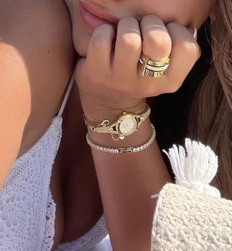 Gold Small Watches Women, Gold Watch Stack Women, Mini Watch Women, Small Gold Watch Women Vintage, Wrist Stack Watch, Small Watch Aesthetic, Dainty Gold Watch Aesthetic, Dainty Jewelry Stack, Small Dainty Gold Watch