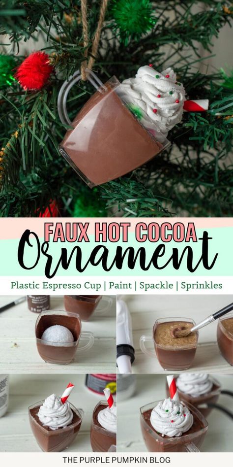 Hot Cocoa Ornaments, Jul Diy, Ornament Craft, Crafty Creations, Holiday Crafts Christmas, Christmas Ornaments Homemade, Christmas Ornament Crafts, Ornament Crafts, Candy Land