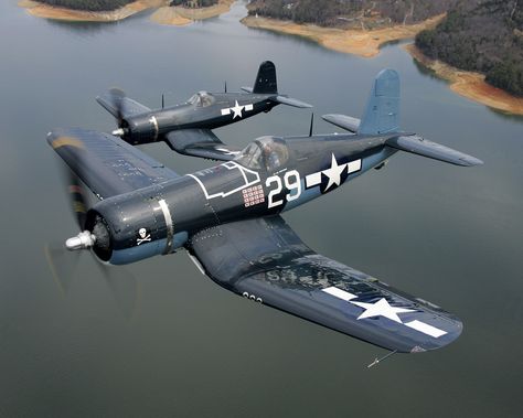 Chance Vought FG-1D Corsair                                                                                                                                                                                 More                                                                                                                                                                                 More Tomcat F14, Plane Flying, Wwii Fighter Planes, F4u Corsair, Wwii Airplane, Old Planes, Wwii Fighters, Vintage Planes, Wwii Plane