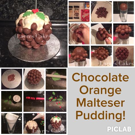 Chocolate orange maltesers pudding! Need to try this!! Christmas Sweet Treats, Xmas Treats, Christmas Food Gifts, Xmas Cake, Xmas Food, Fake Bake, Gift For Dog Lover, Christmas Snacks, Christmas Cupcakes