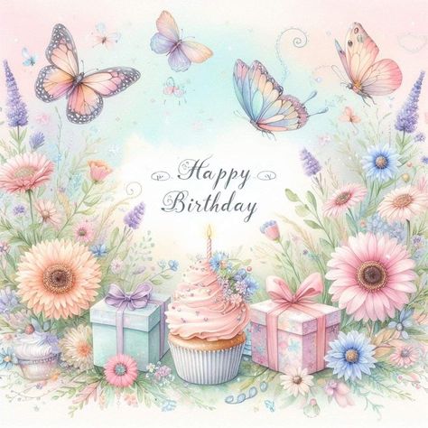 Happy Birthday Wishes With Butterflies, Cute Happy Birthday Pictures, Happy Birthday Butterfly, Happy Birthday Wishes Pics, Happy Birthday Wishes Messages, Birthday Wishes Pics, Birthday Wishes Flowers, Birthday Wishes Greetings, Birthday Greetings Friend