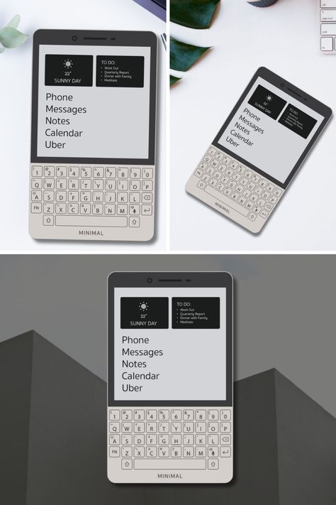 Mindful Technology: The Minimal Phone Combines E Ink and QWERTY for a Purposeful Experience and Productivity for Distraction-Free Living. Learn More! Diy Gadgets Electronics, Minimalist Technology, Smartphone Design, Minimalist Phone, Braun Design, Diy Gadgets, E Ink, New Technology Gadgets, Modern Society