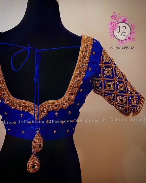 @j2fashions All exclusive bridal blouse work or work blouses in wholesale price. ❤ Urgent orders also undertaken  5  to 7 days delivery time with wholesale price. ❤ Please call /whatsapp /msg us at +91 9884455842 for appointments. Worldwide shipping,online orders, courier orders and dunzo. ❤ Instagram link: www.instagram.com/j2fashions ❤ YouTube : www.youtube.com/j2fashions ❤ Facebook page: www.facebook.com/j2fashions.jeba ❤ Pintrest : https://in.pinterest.com/Jebajayakumar #j2fashions Blue Color Aari Work Blouse Design, Blue Colour Aari Work Blouse Designs, Blue Colour Blouse Designs, Bridal Blouse Work, Marriage Saree, Aari Blouses, Blue Blouse Designs, Frame Embroidery, Sugar Beads