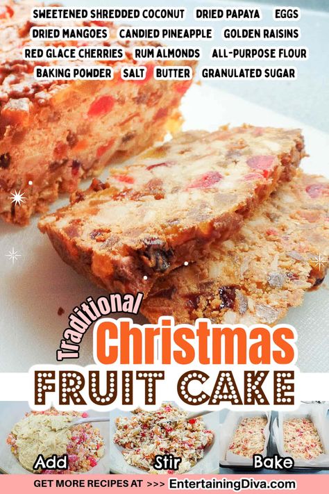 Traditional Christmas Fruit Cake With A Twist Fruit Cake Recipe With Rum, Christmas Sweets Easy, Christmas Fruit Cake Recipe, Christmas Cake Recipe Traditional, Sweets Easy, Fruit Cake Recipe Christmas, Christmas Fruit Cake, Traditional Holiday Recipes, Fruit Cake Recipe