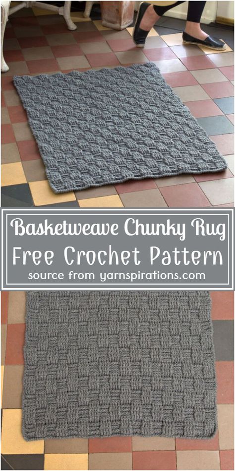 Cozy And Warm Free Crochet Basketweave Patterns Crochet Rug Patterns Free Rectangle Yarns, Crocheted Bathroom Rugs, Crochet Chunky Yarn Rug Patterns Free, Crochet Rag Rug Patterns Free, Crochet Kitchen Rug Free Pattern, Crochet Kitchen Mat, Crochet Throw Rugs, Crochet A Rug Free Pattern, Crochet Mat Rug Free Pattern