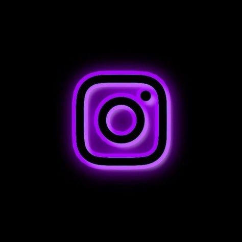 Neon Purple Instagram Icon, Clawdeen App Icons, Dark Purple App Icons Aesthetic Neon, Instagram Logo Purple, Instagram Glowing Logo, Violet Icon, Neon Instagram, Mobile App Icon, Application Iphone