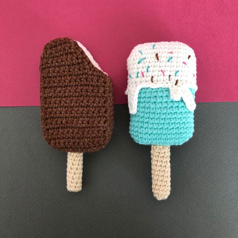 Crochet Food Free Patterns Easy, Ice Cream Crochet Pattern Free, Crochet Food Patterns, Ice Cream Crochet Pattern, Ice Cream Crochet, Crocheted Food, Crochet Ice Cream, 2024 Crochet, Amigurumi Food