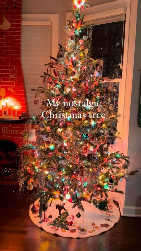 Here’s the corner of Instagram where we have colorful, mismatched trees that resemble the ones we grew up with. We don’t change our tree… | Instagram Mismatch Christmas Tree, Thrifted Home, Angel Tree Topper, I Cried, Minimalist Christmas, Burn Out, Retro Christmas, Yule, Vintage Christmas