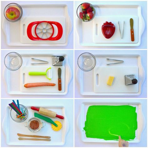 Montessori home tools for young children |How We Montessori Montessori Home, Montessori Trays, Hello Wonderful, Sport Center, Practical Life Activities, Montessori Room, Montessori Practical Life, Montessori Toddler Activities, Learning Games For Kids