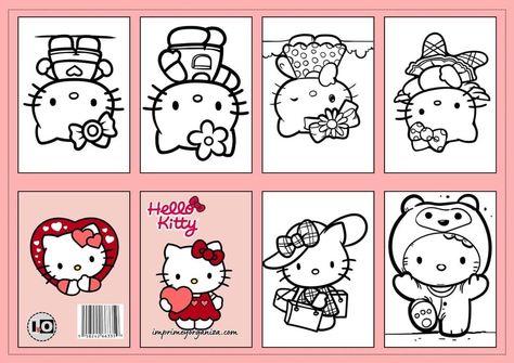 Mini Colouring Book Printable, Anime English, Free Kids Coloring Pages, Bullet Journal Ideas Templates, Cat Coloring Book, Kitty Coloring, Hello Kitty Coloring, Printable Books, Cartoon Coloring Pages