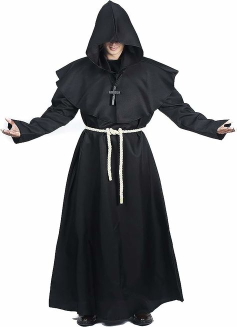 Halloween Festival Italian Halloween Monk Costume Diy, Medieval Monk, Monk Costume, Stylist Clothes, Priest Robes, Robe For Men, Halloween Themed Party, Wizard Robes, Role Play Costume