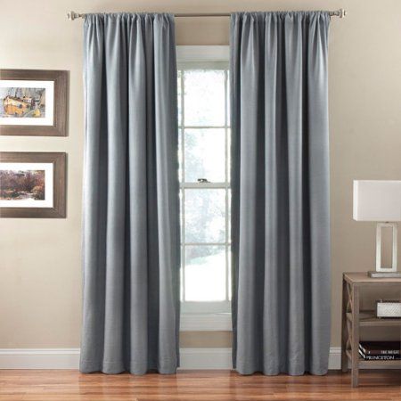 Eclipse Corsica Crushed Microfiber Blackout Curtain Panel - Walmart.com Nursery Window Treatments, Modern Drape, Window Treatments Ideas, Grey Blackout Curtains, Blackout Panels, Darkening Curtains, Rod Pocket Curtain Panels, Rod Pocket Curtains, Room Darkening Curtains