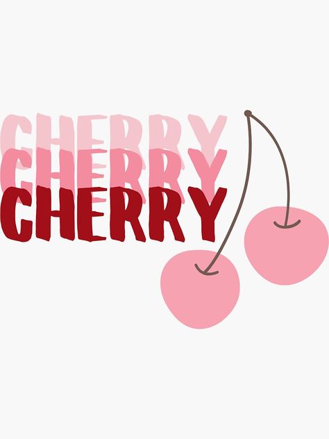 Cherry Art Aesthetic, Bre Core, Cherry Logo Design Ideas, Cherry Poster Aesthetic, Cherry Aesthetics, Cherry Quotes, Y2k Style Cherry Print Summer T-shirt, Cherries Aesthetic, Cherry Sticker Aesthetic