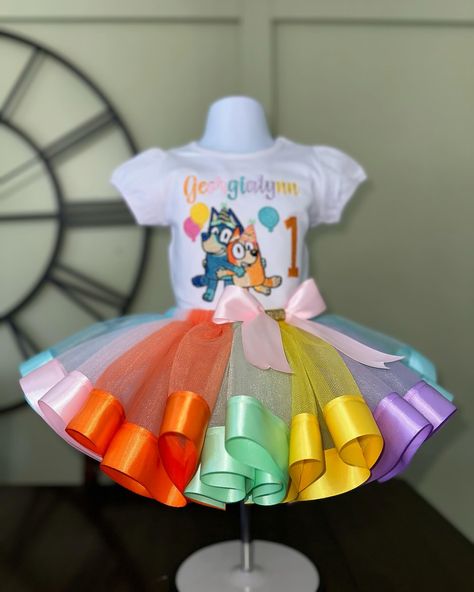 Bluey and bingo birthday outfit. Georgialynn is turning 1! Bluey And Bingo Birthday, Bingo Birthday, Bluey And Bingo, April 26, Baby Fever, Birthday Outfit, Bingo, Minnie Mouse, Turning