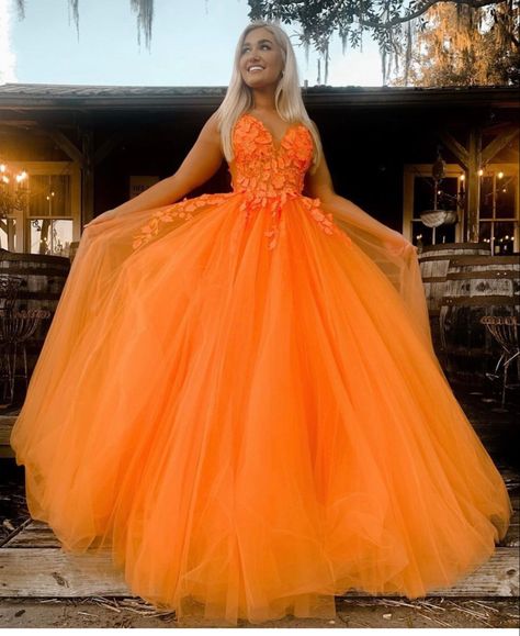 Formal Dresses Orange, Prom Dresses Orange, Orange Evening Dresses, Dresses Orange, Long Prom Dresses, Custom Size Dresses, Prom Dresses Online, Prom Dresses Lace, Long Prom Dress