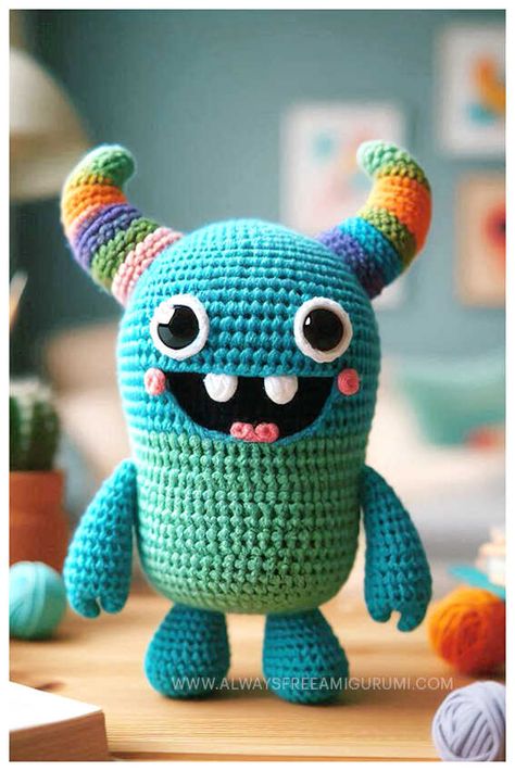 Amigurumi Monster Crochet Free Pattern Free Monster Crochet Patterns, Monster Crochet Pattern Free, Crochet Monster Pattern Free, Yarn Monsters, Monster Crochet, Crochet Monsters, Crochet Fun, Amigurumi Elephant, Crochet Amigurumi Free