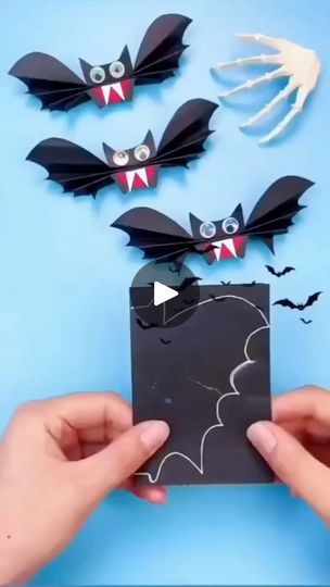 1K views · 21K reactions | Bring some spooky flair to your decor with 3D bats made from craft paper! 🦇✨ Easy to fold and fun to create, these bats are perfect for adding a haunting touch to your Halloween celebrations.

VC: @mrmintz_crafts 

#bloomfield #bloomfieldarts #bloomfieldartsandcrafts #artsandcrafts #edmondoklahoma #edmondmoms #oklahomaactivities #oklahomaactivitiesforkids #oklahomacitymoms #edmondok #oklahomacity #artparty  #athomeartsandcrafts #artsandcrafts #artsandcraftsforkids #artsandcraftshome | Bloomfield Arts & Crafts Studio | bloomfieldarts · Original audio Diy Paper Bats, Halloween Bats Diy, Paper Bats, Bat Craft, Paper Bat, Paper Folding Crafts, Halloween Decorations For Kids, Spider Crafts, Halloween Wood Crafts