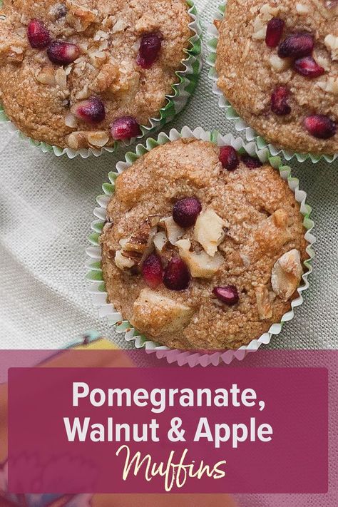 Pomegranate Muffins, Baking Bad, Pomegranate Recipes, Healthy Muffin Recipes, Apple Muffins, Spiralizer Recipes, Gluten Free Recipes For Breakfast, A Healthy Breakfast, Gluten Free Muffins