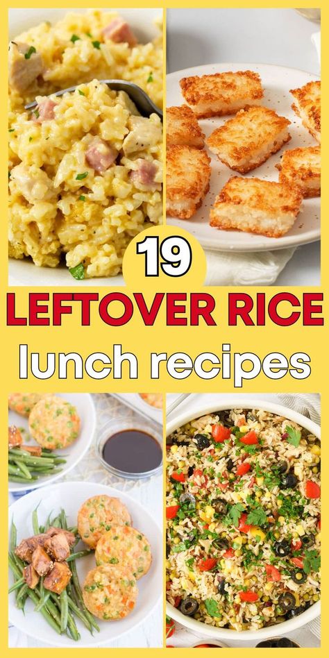 recipes using leftover rice Rice Leftovers, Leftover White Rice, Using Leftover Rice, Quick Lunch Ideas, Leftover Rice Recipes, White Rice Recipes, Leftover Chicken Recipes, Easy Rice Recipes, Leftover Rice