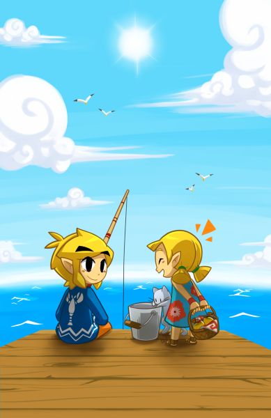 Link and Aryll Link Aryll, Wind Waker Fanart, Zelda Mural, Loz Wind Waker Art, Medli Wind Waker, Zelda Wind Waker Art, Hyrule Historia, Zelda Comics, Zelda Wind Waker Aryll