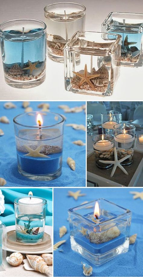 Diy Candle Light, Beach Theme Candles, Toples Kaca, Beach Theme Wedding Favors, Lilin Aroma, Beach Favors, Săpunuri Handmade, Inexpensive Wedding Favors, Soya Mumu