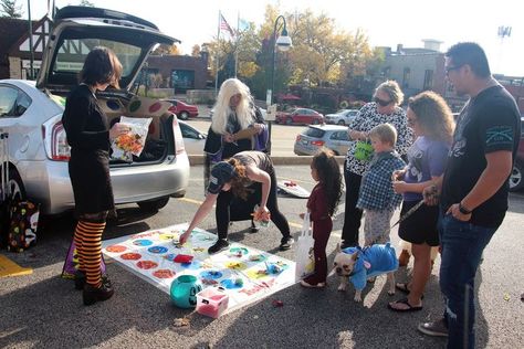 EMILY MCFARLAN MILLER, of Religion News Service, reports from the annual 'trunk or treat' event at Baker Memorial United Methodist Church in St Charles, Illinois... @sightmagazine #Postcards #Halloween #trunkortreat #BakerMemorialUnitedMethodistChurch #StCharles #Chicago Harry Potter Trunk, Church Trunk, St Charles Illinois, Halloween Cans, Halloween Traditions, All Saints Day, St Charles, United Methodist Church, Trunk Or Treat