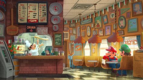 Super Mario Bros Movie Concept Art, Mario Movie Concept Art, Super Mario Bros Aesthetic, Mario Background, Mario Classroom, Super Mario Movie, Movie Concept Art, Mario Movie, The Super Mario Bros Movie