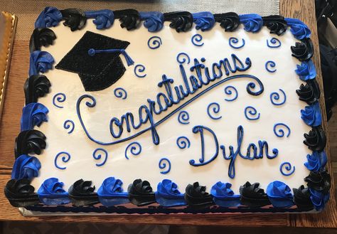 Black Graduation Cake, Simple Graduation Cakes, Graduation Sheet Cakes, High School Graduation Cakes, Graduation Cake Designs, Graduation Party Cake, Sheet Cake Designs, Boy Graduation, Senior Graduation Party