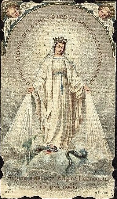 Angelo Guerriero, Virgin Mary Art, Vintage Holy Cards, Chi Rho, Catholic Pictures, Blessed Mary, Jesus And Mary Pictures, Catholic Images, Nordic Poster