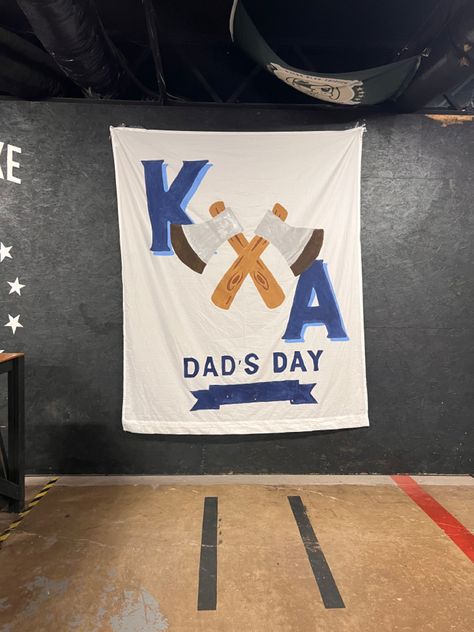 Banner for Dad’s Day! Sorority Dads Day Ideas, Dads Day Banner Sorority, Dads Day Sorority, Ax Throwing, Sorority Banner, Family Relations, Parents Day, Dad Day, Sorority