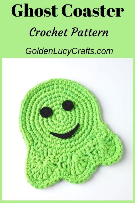 Crochet Pattern Halloween, Small Crochet Gifts, Crochet Ghost, Crochet Placemat Patterns, Crochet Coasters Free Pattern, Fall Crochet Patterns, Crochet Coaster Pattern, Halloween Crochet Patterns, Small Crochet