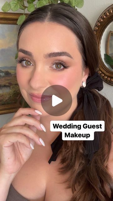 Megan Lombardi | Los Angeles on Instagram: "WEDDING GUEST MAKEUP 💄 Super easy look!   This has to be my current favorite look for wedding season. It’s elevated, has that touch of sparkle to make the look feel special, and is light enough to feel comfortable on the skin. Win win!   Makeup details:  @onesize  Oil Sucker  @coverfx power play foundation L1 @makeupbymario  ethereal foundation 3W @yslbeauty  Touche Eclat 1 @westmanatelier Face Trace in Truffle @givenchybeauty  Prisme Libre Powder  @charlottetilbury Brow Lift in Medium Brown @charlottetilbury Eyes to Mesmerize in Exaggeryes @charlottetilbury  Exaggereyes palette @maccosmeticsusa Costa Riche eyeliner @falscara  lashes  @lancomeofficial Definicils @charlottetilbury iconic nude lip cheat @toofaced  Bubble Gum gloss @colourpopcosmet Easy Make Up For Wedding Guest, Diy Wedding Guest Makeup, Easy Wedding Guest Makeup Tutorial, Subtle Wedding Makeup Brown Eyes, Makeup Tutorial Wedding Guest, Easy Makeup For Wedding Guest, Wedding Guest Makeup Brown Eyes Tutorial, Wedding Guest Makeup Brown Eyes Natural, Wedding Guest Makeup Hazel Eyes