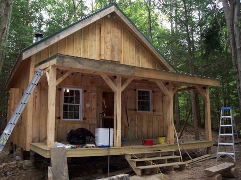 20x24 Cabin, Rustic Cabin Plans, Building A Small Cabin, Small Cottage House Plans, Diy Cabin, Tree House Plans, Log Cabin Rustic, Small Log Cabin, Log Cabin Kits