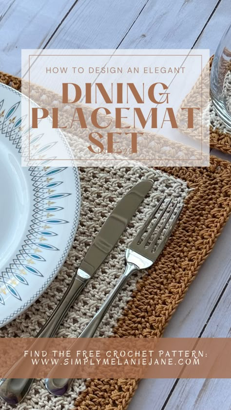 Crochet Placemat Free Pattern - Simply Melanie Jane Crochet Rectangle, Crochet Blanket Stitch Pattern, Crochet Placemat, Crochet Placemat Patterns, Foundation Single Crochet, Crochet Placemats, Crochet Rug Patterns, Crochet Towel, Placemats Patterns