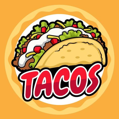 Taco Shop Logo, Taco Logo Design, Taco Logo, Basketball T Shirt Designs, Taco Shop, Logos Ideas, King Logo, Shop Logo, Premium Vector