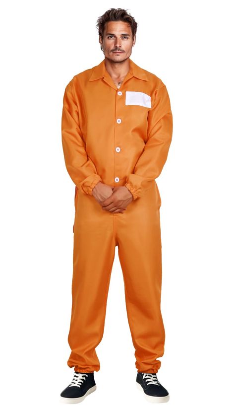 PRICES MAY VARY. Authentic Look: This men's orange jumpsuit costume accurately replicates the appearance of a real prison uniform, making it perfect for dress-up, Halloween, or other themed events. Comfortable Fit: Made from durable yet breathable fabric, this jumpsuit allows for a comfortable fit and freedom of movement while in character. Easy Identification: The bright orange color and distinctive jumpsuit design make it easy to identify the wearer as a prisoner, adding to the authenticity of Prisoner Costume Halloween, Prison Clothes, Orange Prisoner Costume, Orange Prisoner, Prison Uniform, Orange Costume, Prison Jumpsuit, Prisoner Costume, Jumpsuit Design