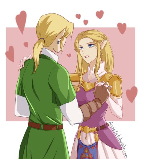 Zelink Love by Darcie1 on DeviantArt Hyrule Warriors, Majoras Mask, Link Zelda, Zelda Art, Ocarina Of Time, Twilight Princess, Breath Of The Wild, The Legend Of Zelda, Legend Of Zelda