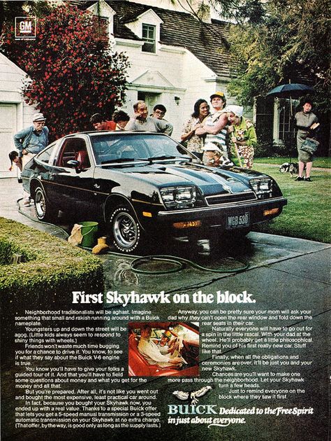 1976 Buick Skyhawk | Flickr - Photo Sharing! Car Print Ads, Detroit Cars, Chevrolet Monza, Buick Skyhawk, Left Brain, Automobile Advertising, Buick Cars, Car Brochure, Car Advertising