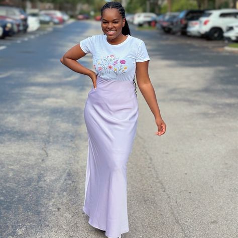 Modest wardrobe MUST HAVE: Silk/Satin Skirts 💜. This lavender skirt @urbanmodesty1 is perfect for dressing up on a Sunday morning or a sophisticated weekday casual. Use THAMARA20 to save on your purchase 🫶🏾 . . #urbanmodesty#ootd#skirt#silk#modestfashion#collab#modestfashion#miamiblogger Lavender Skirt, Satin Skirts, Modest Wardrobe, Skirt Silk, Dressing Up, Satin Skirt, Sunday Morning, Silk Satin, Be Perfect