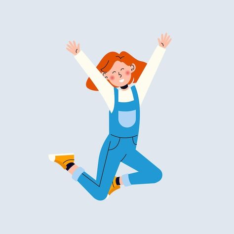 Happy girl jumping vector illustration | Premium Vector #Freepik #vector #worker #people #illustration #employee Jumping Illustration, Visual Aids, Happy Girl, People Illustration, Premium Vector, Graphic Resources, Vector Illustration, People Illustrations