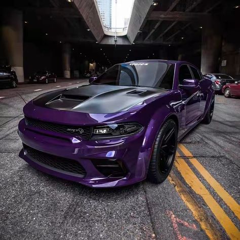 Runde New Arrival For 15-19 Dodge Charger Upgrade SRT Wide Body Kit Front Bumper Wheel Eyebrow Doge Car, Hellcat Srt, Dodge Charger Hellcat, Charger Srt Hellcat, Purple Car, Dodge Muscle Cars, Fast Sports Cars, Car Organization, Pimped Out Cars