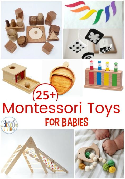 25 Best Montessori Toys for Babies, These 25 Montessori Toys for babies are perfect for your newborns through toddlers, The Best Montessori Toys for 1 year olds stimulate your child and offer so many benefits. By providing educational toys and open ended toys that allow your Montessori baby and toddler to play freely and use their imagination. Best Montessori Toys, Montessori Baby Activities, Diy Montessori Toys, Natural Baby Toys, Montessori Playroom, Best Baby Toys, Diy Educational Toys, Baby Toys Diy, Montessori Baby Toys