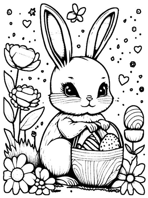 Coloring Pages - Creative Fabrica Bunny Family, Family Coloring Pages, Baby Superhero, Unicorn Flowers, Adorable Nursery, Family Coloring, Easter Coloring Pages, Easter Colouring, Cross Hatching