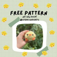 free patern no sew duck 20 Minute Duck Crochet, Duck Crochet, Mini Carrots, Bat Pattern, Honey Bbq, Plushie Patterns, Clouds Pattern, Crochet Bear, Your Amazing