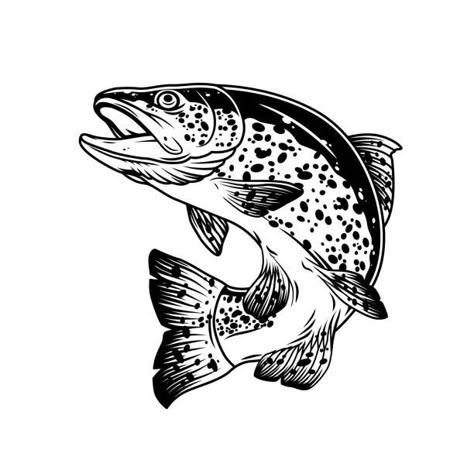 Grayling Fish, Salmon Tattoo, Tattoo Collage, Trout Tattoo, Fishing Business, Pike Fish, Cool Vector, Bear Fishing, Vintage T Shirt Design