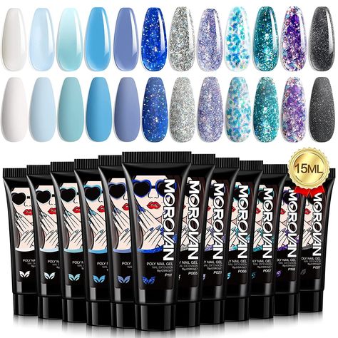 Morovan Poly Gel Nail Kit - Professional Poly Nail Extension Gel Kit 12 Colors Poly Nail Gel Kits Starter Kit All In One Poly Gel Kit for Beginners with Everything Poly Gel Nail Color Packs DIY at Home Morovan Poly Gel, Poly Gel Nail Kit, Poly Nail Gel, Poly Gel, Gel Colors, Gel Nail Extensions, Gel Nail Kit, Gel Nail Colors, Best Nail Art Designs