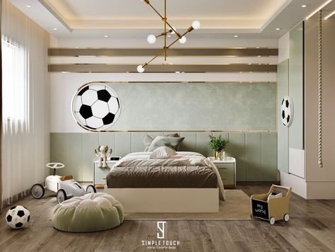 Football Kids Room, Football Theme Bedroom, Soccer Room, Football Bedroom, Cozy Interior Design, Colorful Kids Room, Boy Bedroom Design, Football Theme, Kids Bedroom Inspiration