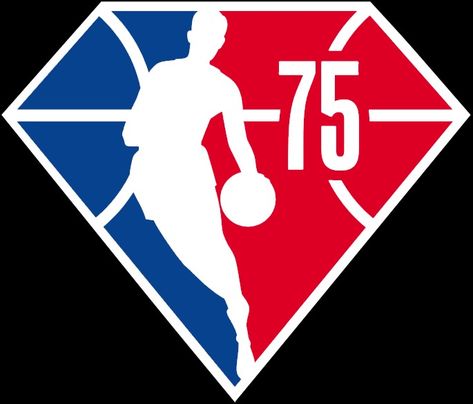 The #NBA Logo redesigned in the shape of a diamond which is used to celebrate 75 years. Nba 75, Nba Logos, Association Logo, Basketball Uniforms Design, Bf Picture, Diamond Logo, Basketball Photography, Anniversary Logo, Nba Logo