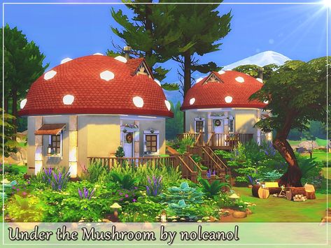 Industrial Cafe, Eco Lifestyle, Camping Style, Jungle Adventure, Sims 4 Downloads, Mushroom House, The Mushroom, Sims 4 Build, Sims Community